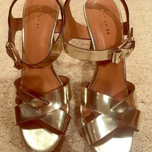 Coach Gold 3.5” Heels - 8.5 Medium